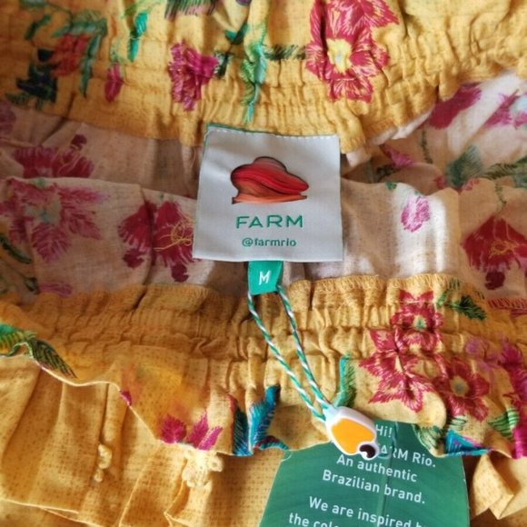 Farm Rio NWT Women's Yellow Allover Floral FLOWER DREAM Mini Skirt, Size Medium - Picture 8 of 8